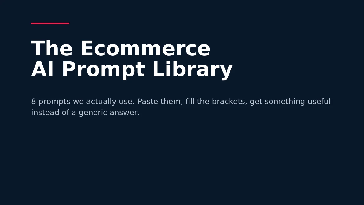 Cover of the Ecommerce AI Prompt Library